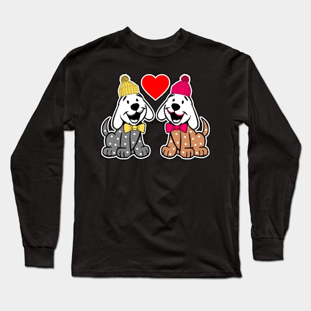 FUNNY CUTE LOVER DOGS WITH HATS AND TIES Long Sleeve T-Shirt by NASMASHOP